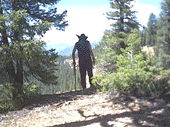 Darrell DogSoldier hiking in the San Juan Mountains, 2003